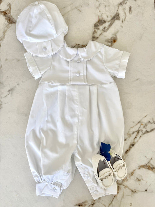 Matteo Cotton Christening Romper PRE ORDER