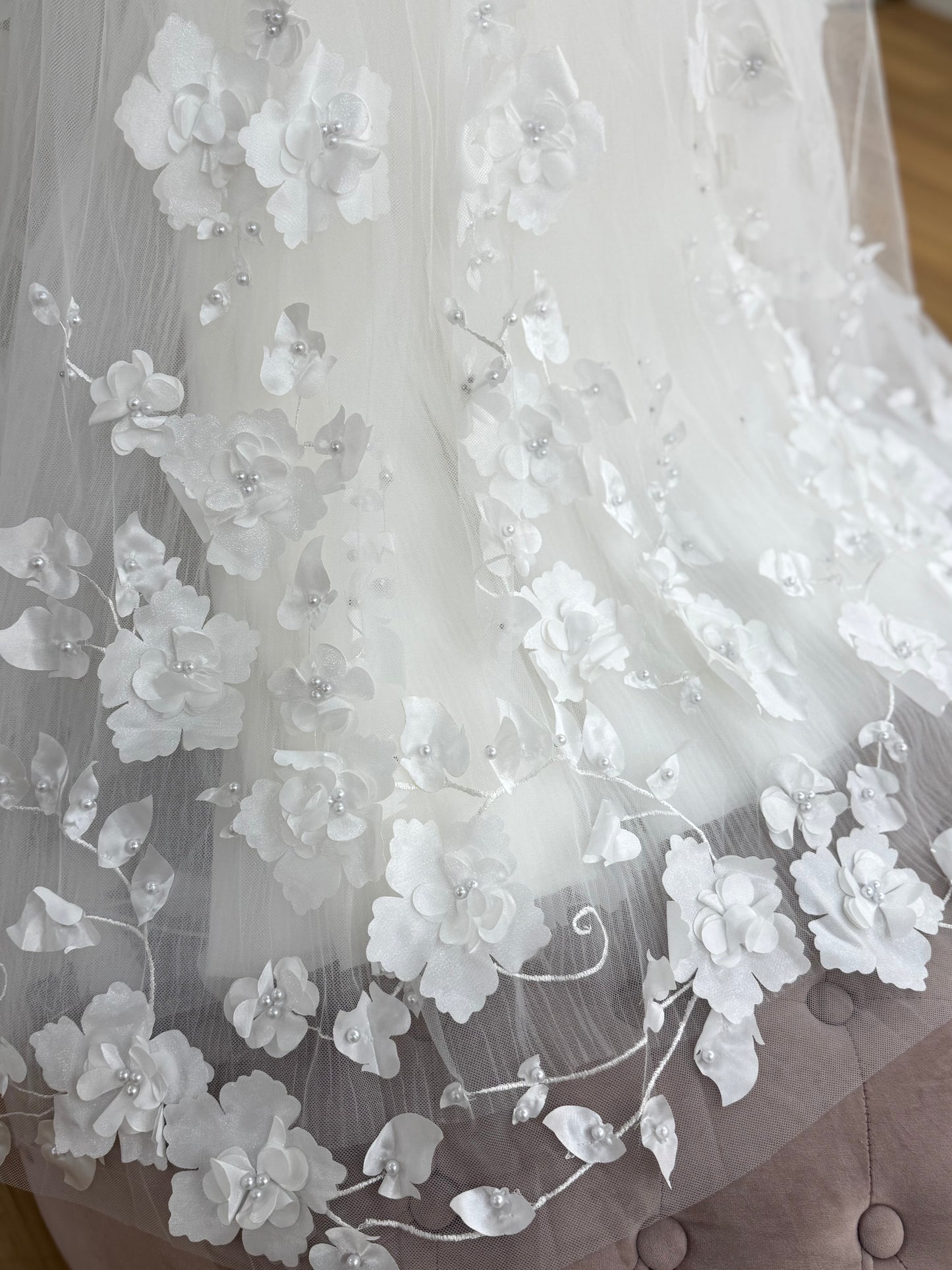 Milena 3D Floral Lace Christening Gown PRE-ORDER