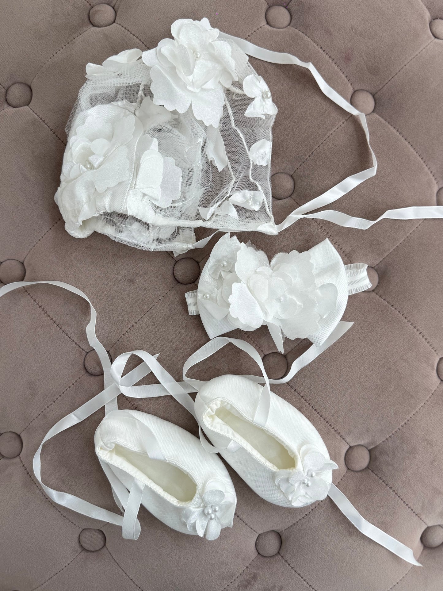 Sofia Mikado Floral Christiening Gown