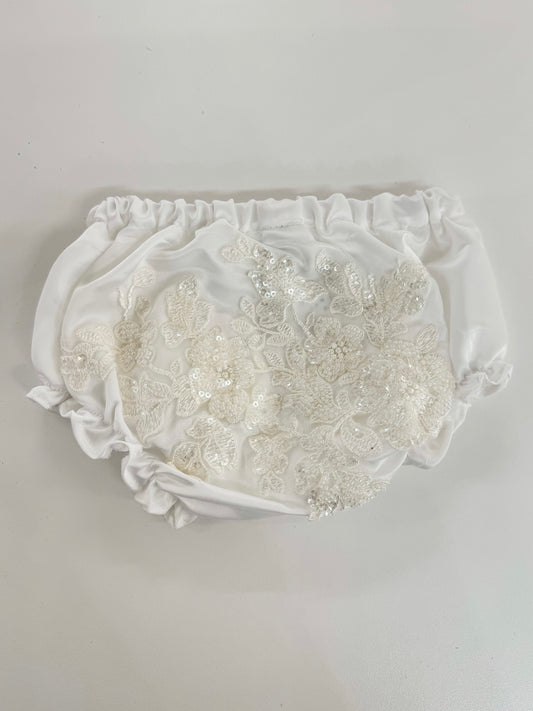 Satin Beaded Christening Bloomers