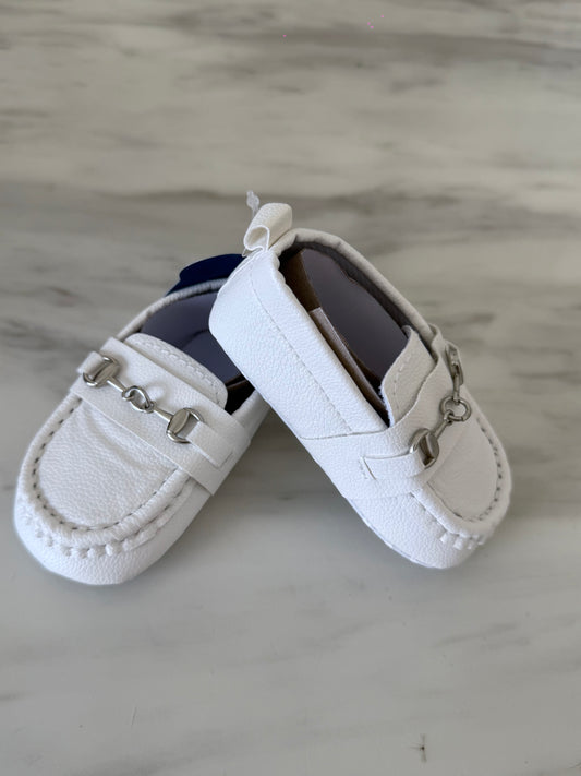 PU Baby Loafers - White