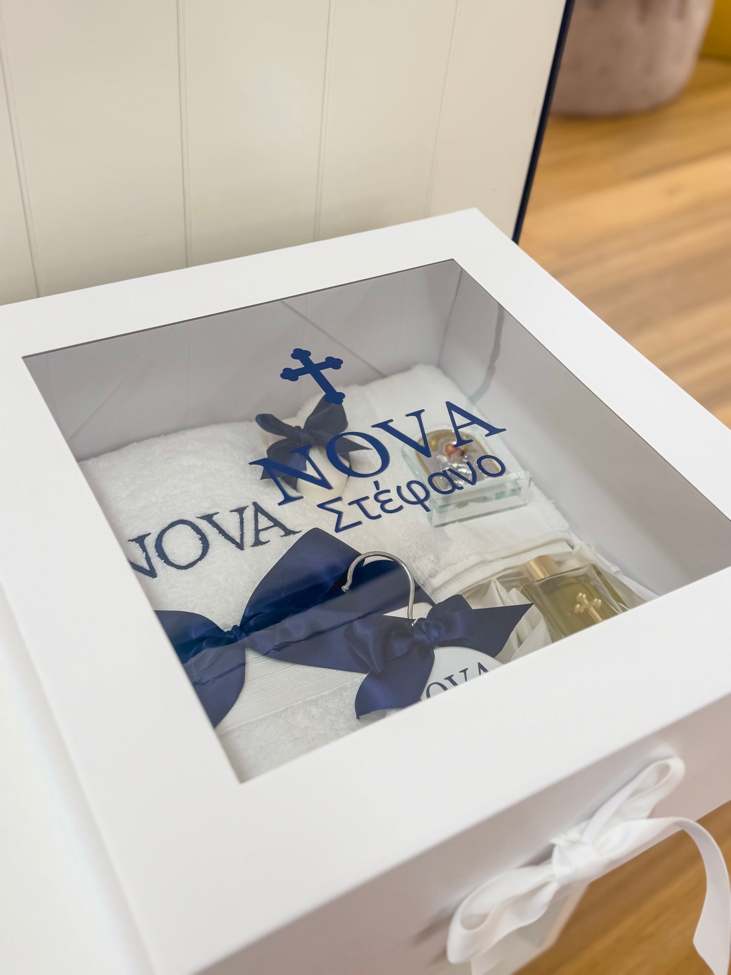 White Christening Box + Window
