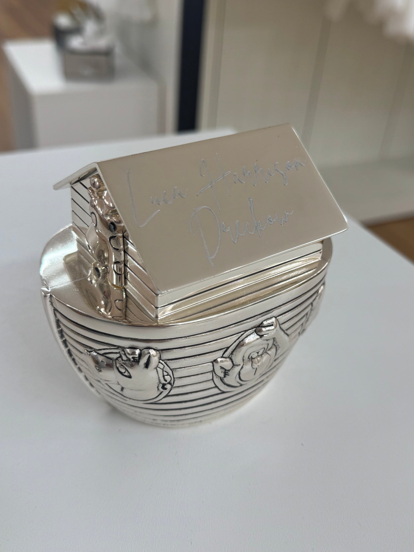 Silver Noah's Ark Money Bank