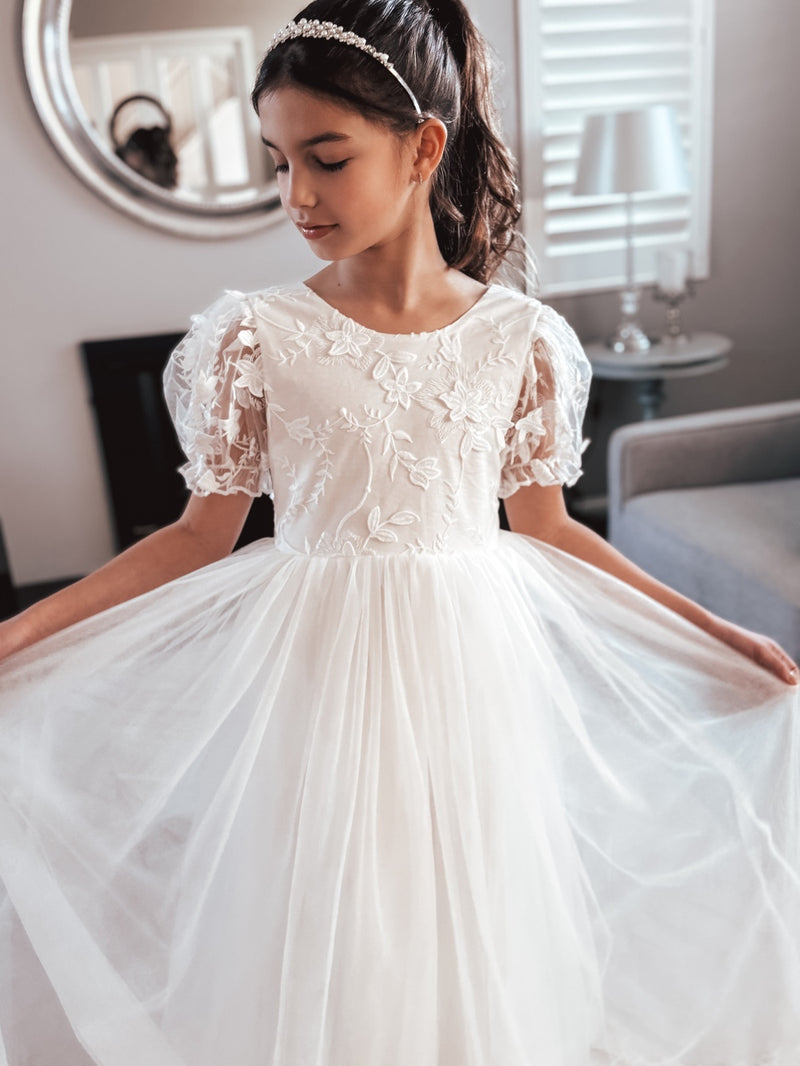 Eva Embroidered White Dress