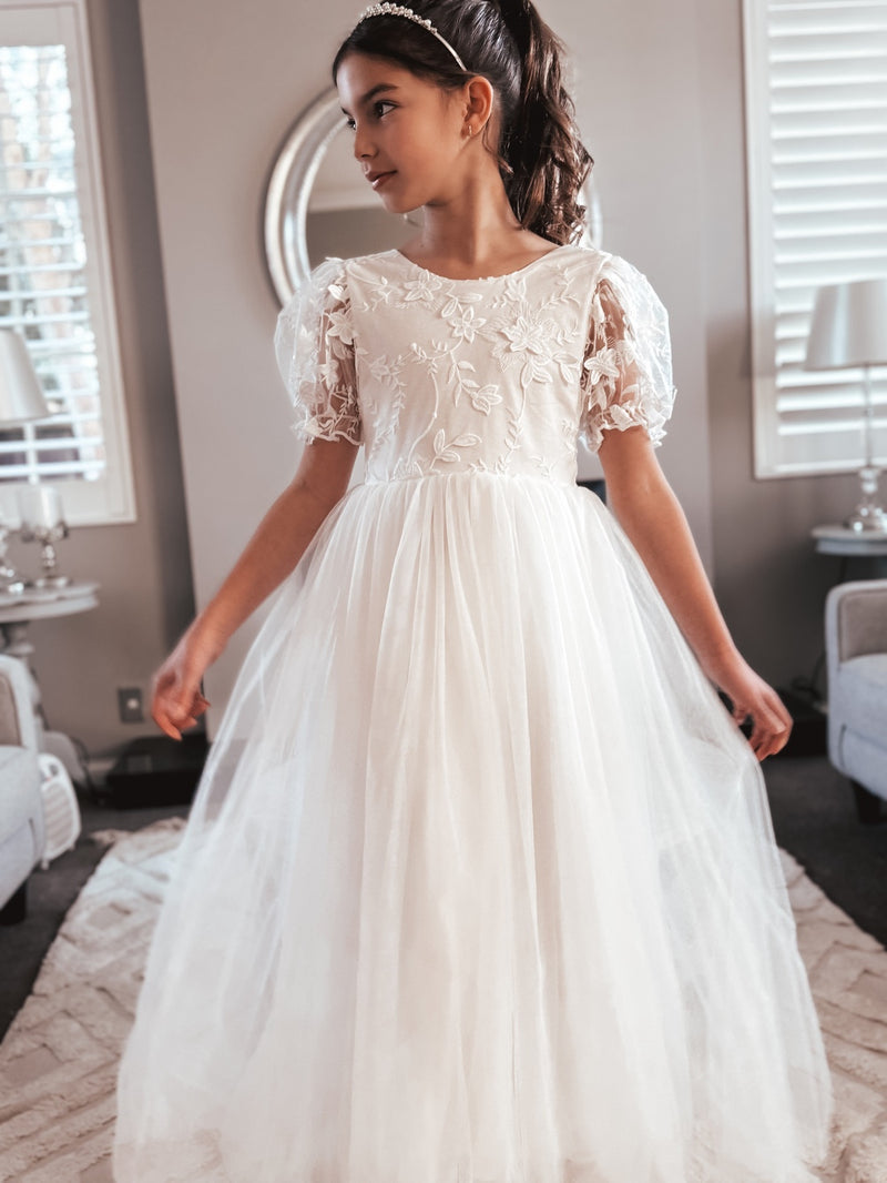 Eva Embroidered White Dress