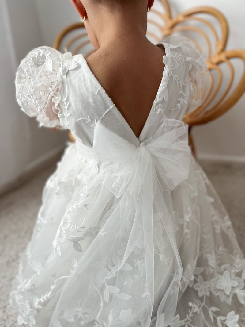 Vienna Embroidered White Dress