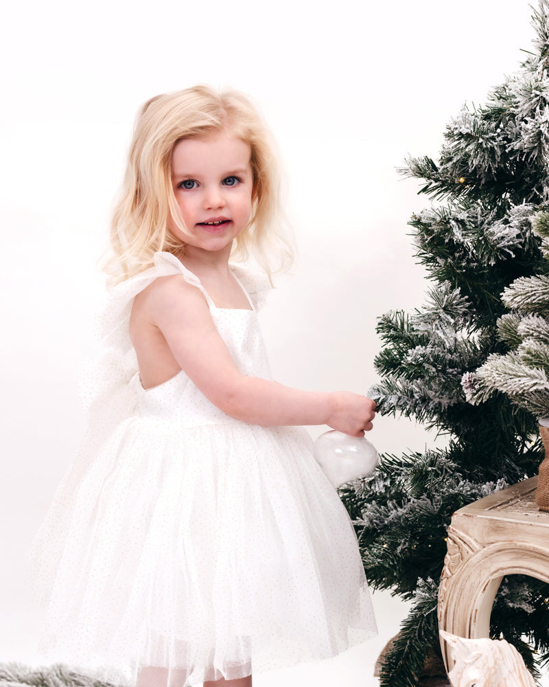 Party White Glitter Tulle Dress