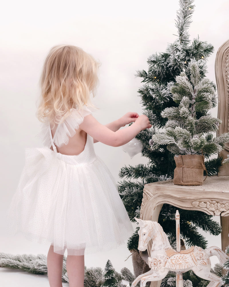 Party White Glitter Tulle Dress