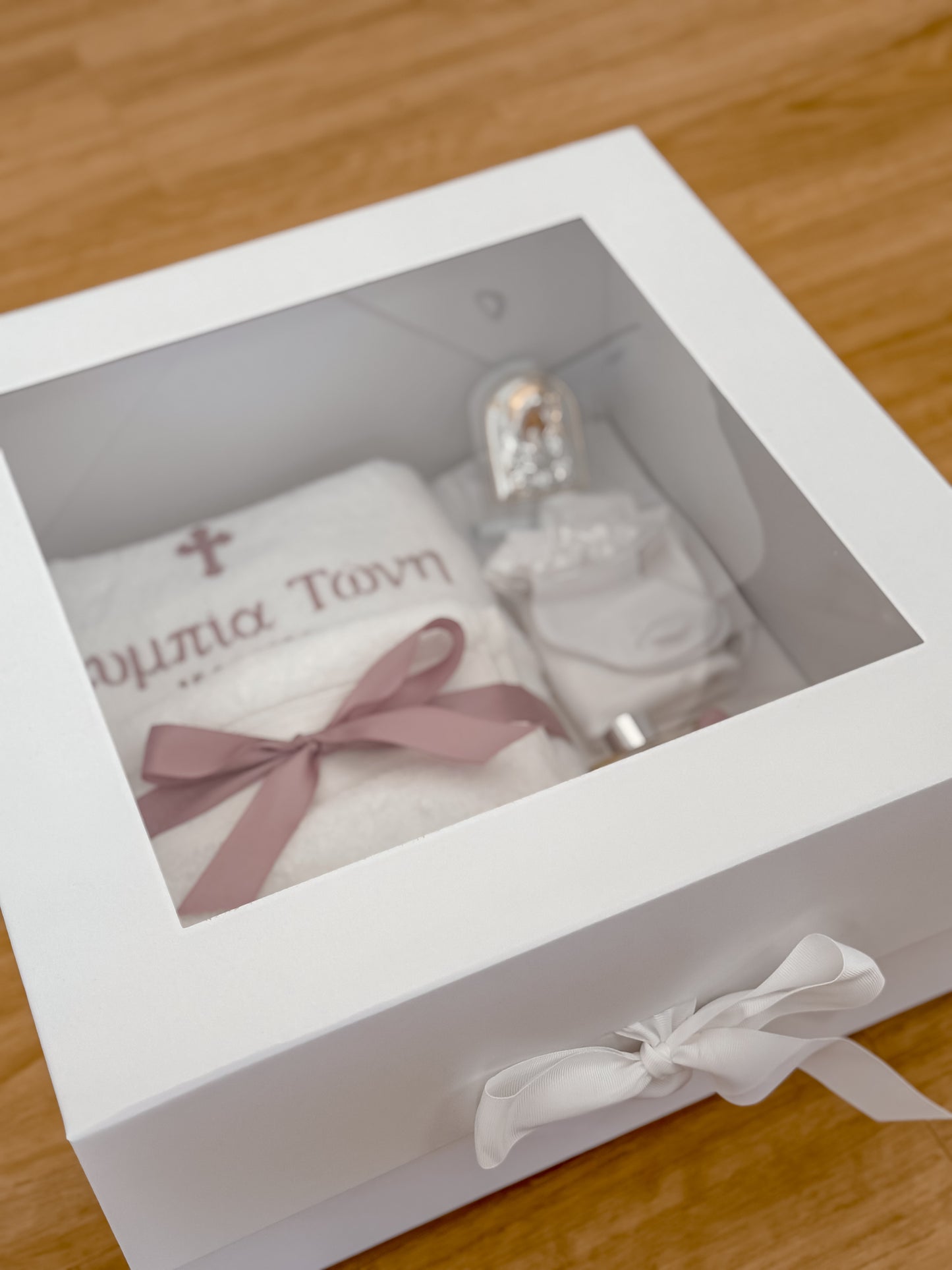 White Christening Box + Window