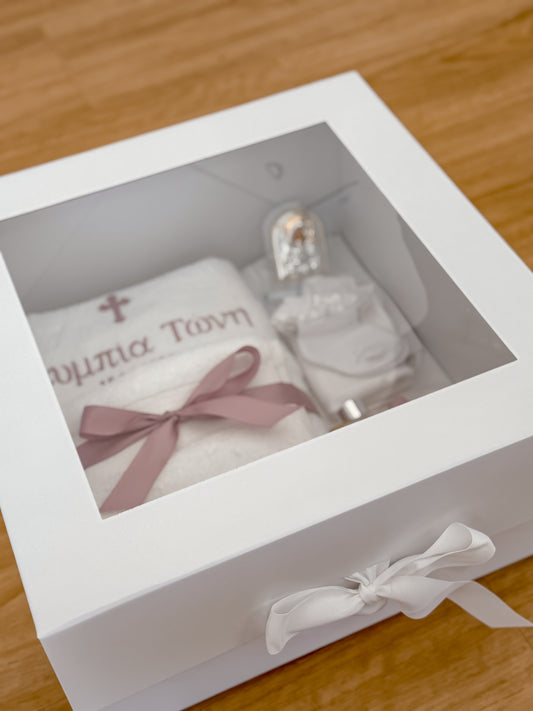 White Christening Box + Window