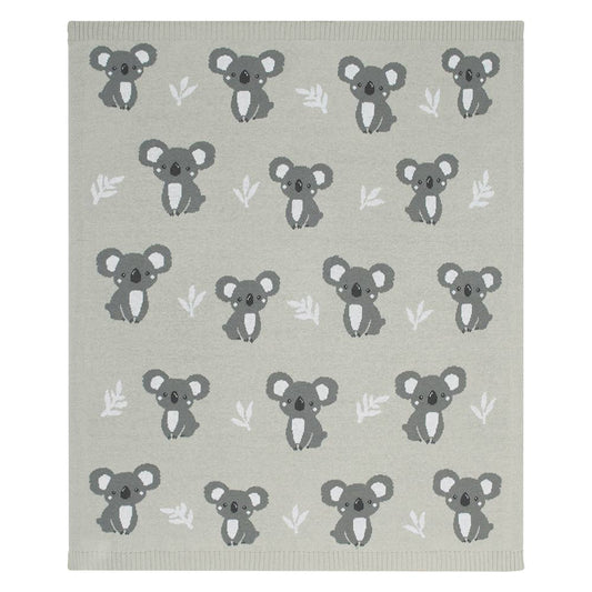 Knit Baby Blanket - Koala Grey