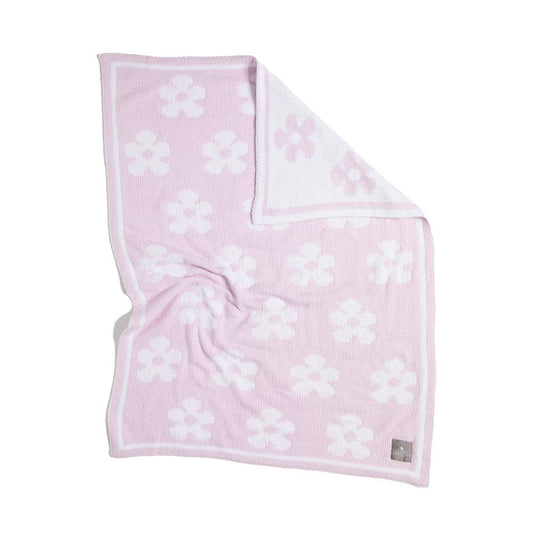 Chenille Blanket - Purple Flowers