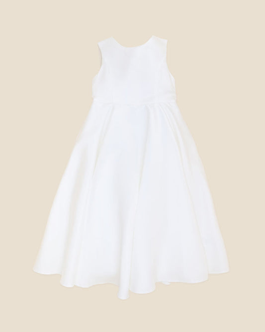 Ivory Duchess Satin Full Length Dress with Low Back