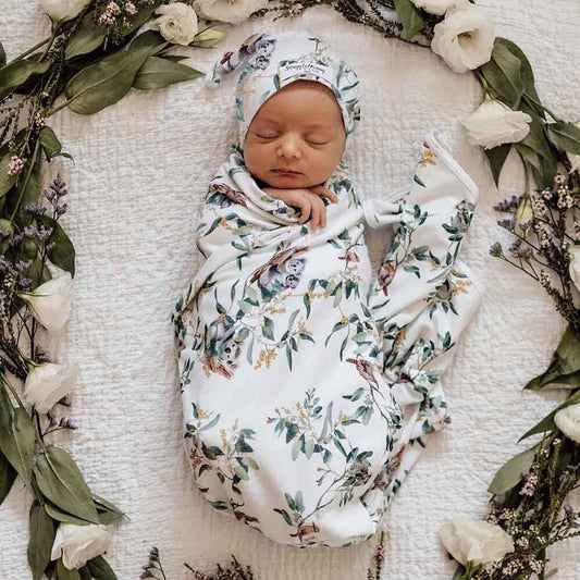 Eucalypt Organic Jersey Wrap & Beanie Set