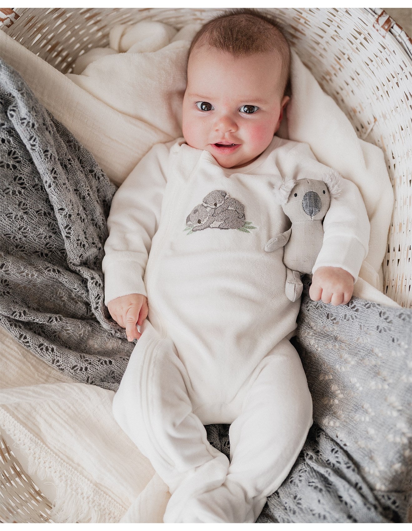 Bailey Koala Velour Onesie