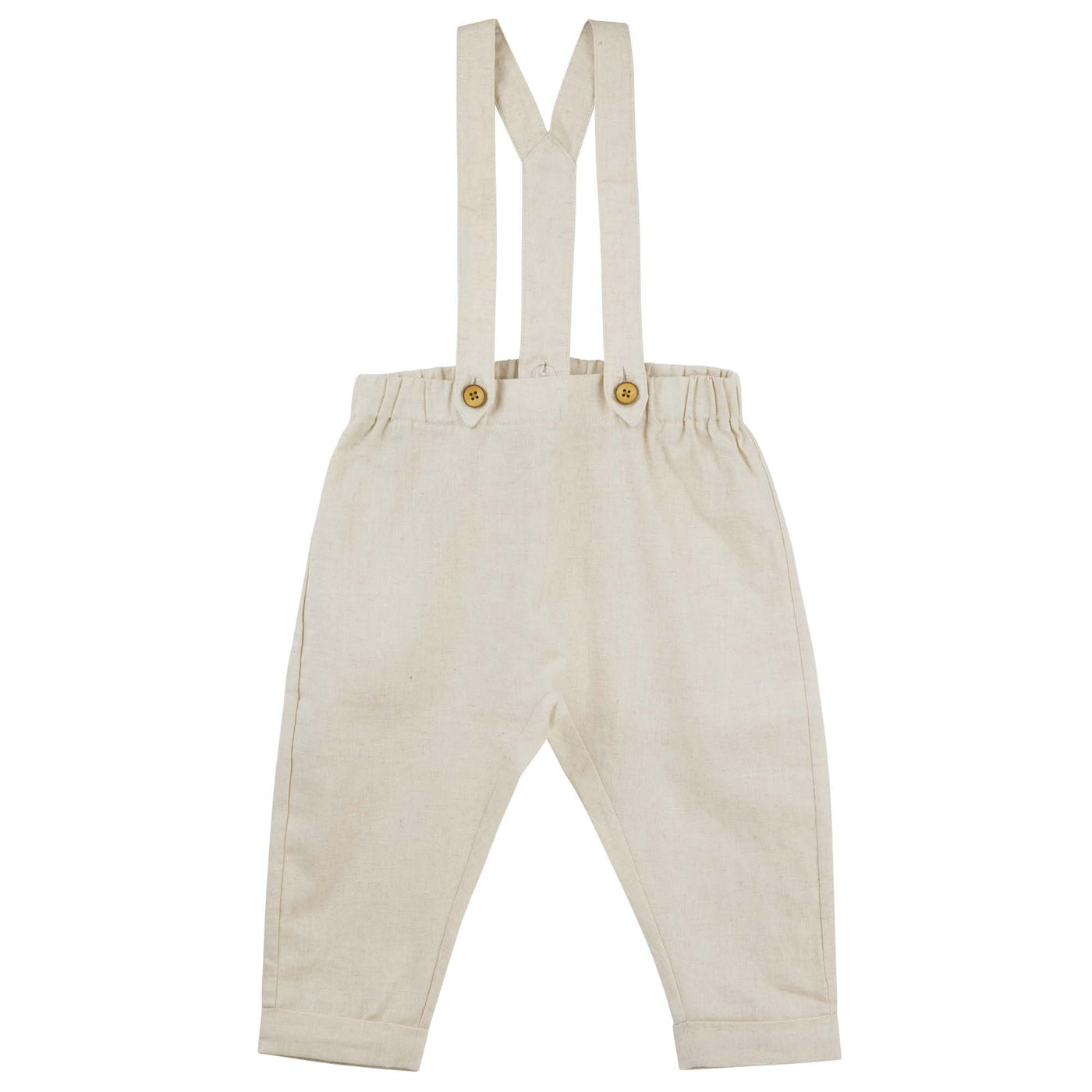 Finley Linen Suspender Pants - Sand