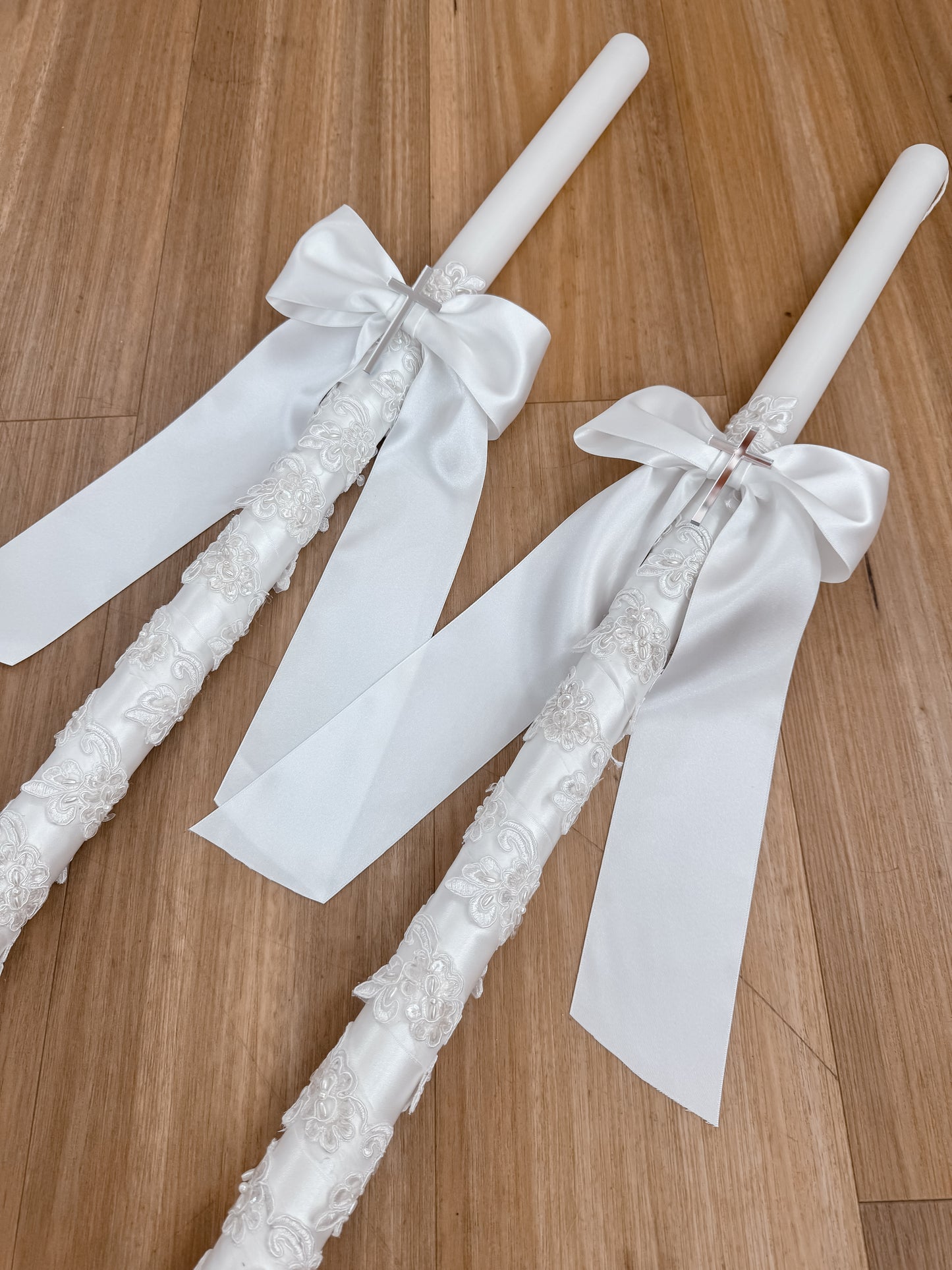 Orthodox Christening Candle - Lace