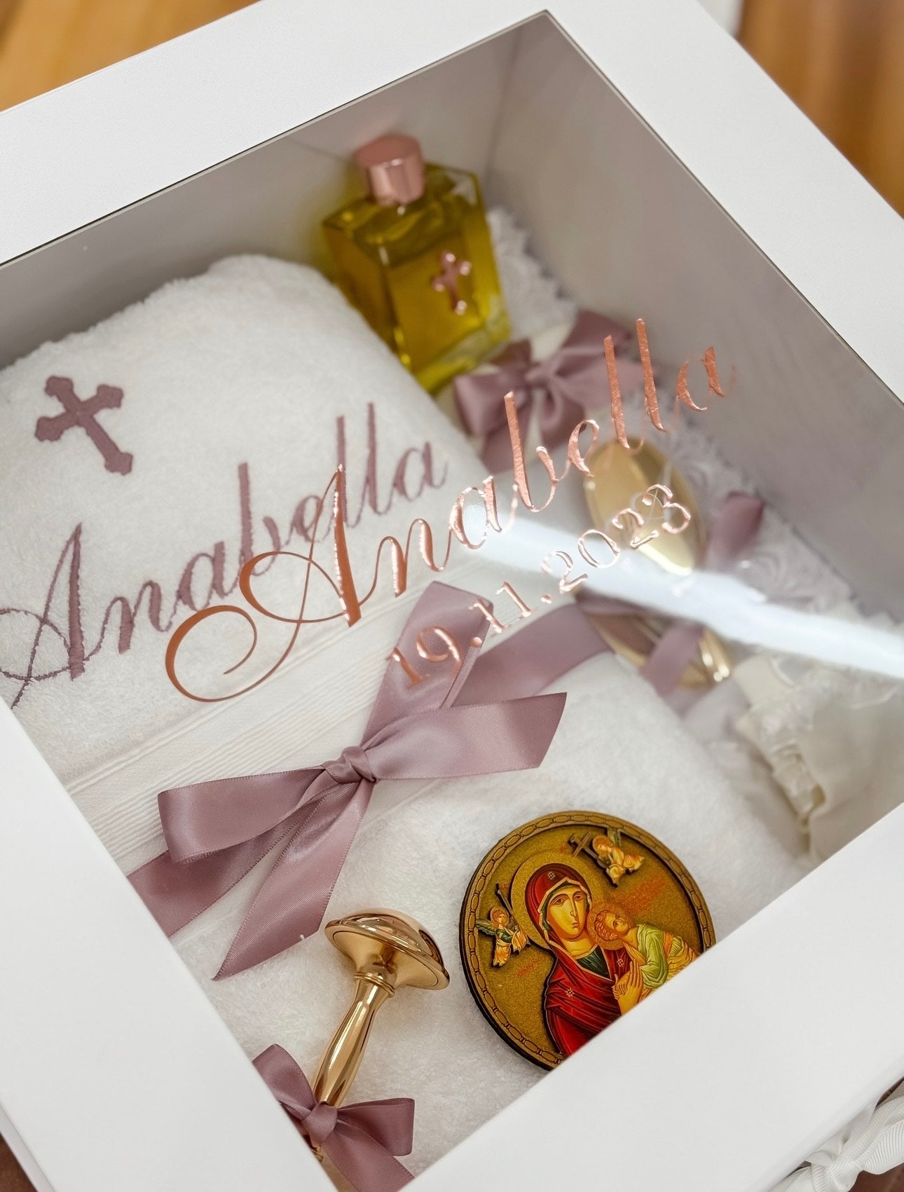 White Christening Box + Window