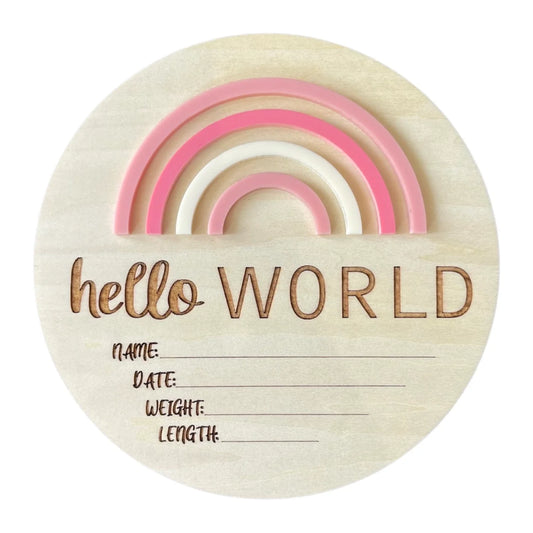 Timber Tinkers- Hello World Pink Rainbow