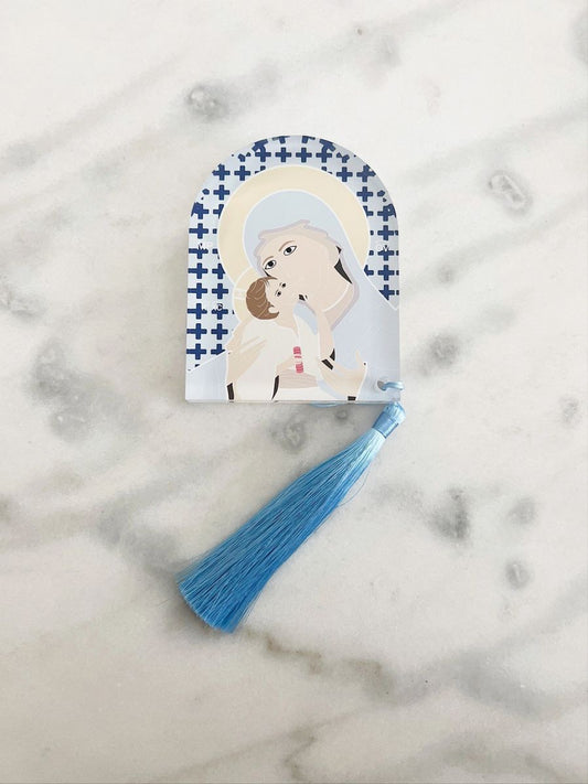 Mother Mary & Jesus Acrylic Icon - Blue