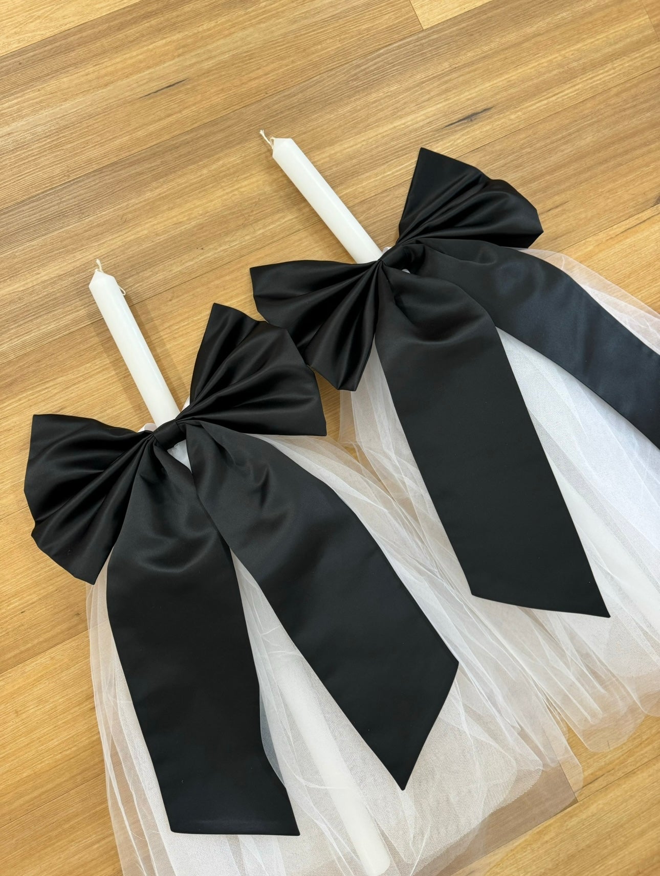 Orthodox Christening Candle - Fabric Bow