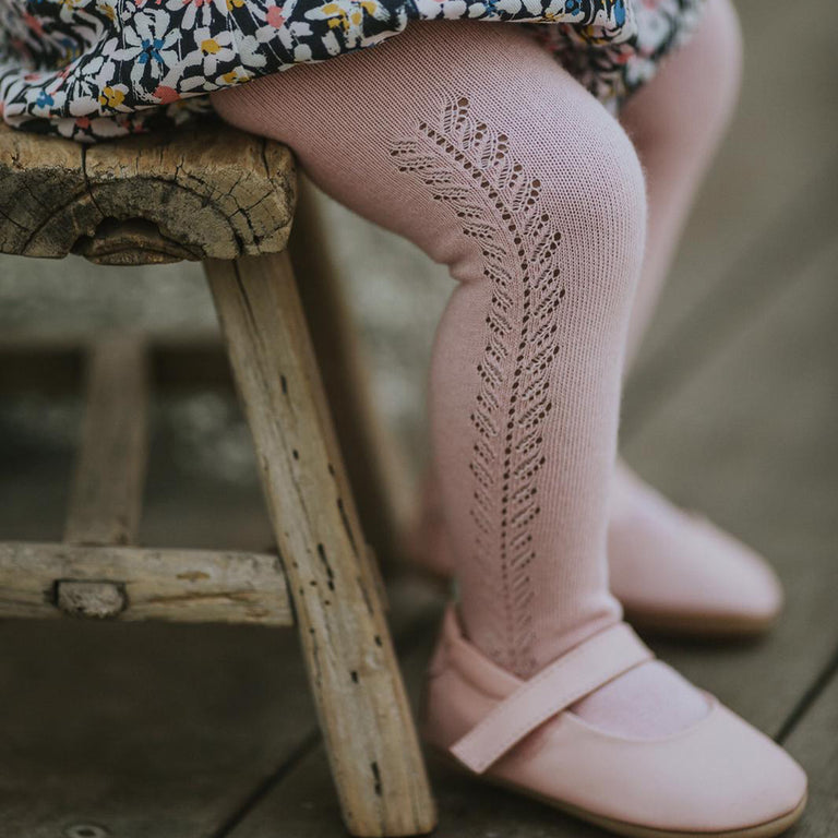 Dusky Pink Open Work Tights MW22003